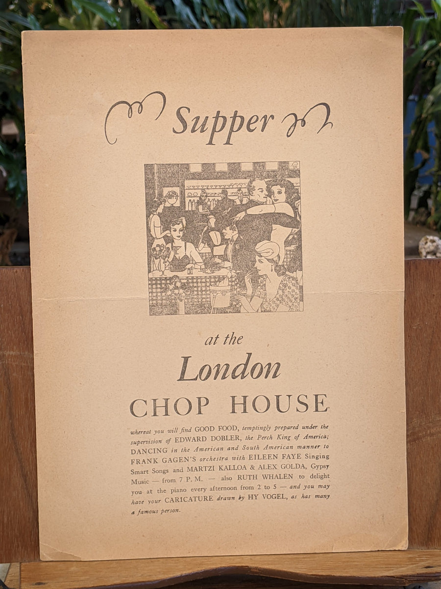 1946 London Chop House Restaurant Detroit Michigan Vintage WWII War Ra –  Vintage Menu Mania