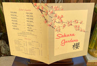 1960's Original Menu SAKURA GARDENS JAPANESE RESTAURANT Mountain View California