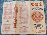 Vintage Menu AMIGO'S MEXICAN CANTINA & Restaurante Falmouth Massachusetts