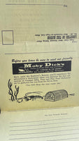 1950's Vtg Menu LOBSTER IN THE ROUGH Route 28 West Yarmouth MA CAPE COD Ken Daly