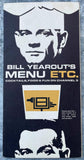 Vintage Menu BILL YEAROUT'S Channel 3 Nightclub Restaurant Kansas City Missouri