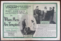 1917 Mary Anderson in WHEN MEN ARE TEMPTED Rare Silent Film Movie Theatre Herald