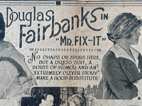 1918 DOUGLAS FAIRBANKS in MR. FIX IT Rare Silent Film Movie Theatre Herald