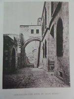 Antique 1860 JERUSALEM ECCE HOMO ARCH Photogravure Print HOLY LAND Israel