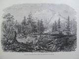 Antique 1860 RANCH TLAMACAS POPOCATEPETL Peak Volcano Mexico Engraving Print