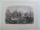 Antique 1860 RANCH TLAMACAS POPOCATEPETL Peak Volcano Mexico Engraving Print
