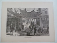 1860 AGORA OF ATHENS Greek Greece Large Wood Engraving Print