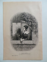 Antique 1893 EUGENIE GRANDET Human Comedy Honore Balzac Wood Engraving Print