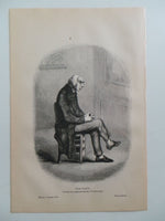 Antique 1893 PERE GORIOT Human Comedy Honore Balzac Wood Engraving Print