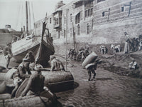 1925 Iraq BAGDAD Baghdad TIGRIS RIVER GUFFA Boats Sepia Photogravure Art Print