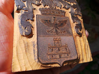 DE CAPITANI Family Name Crest ITALY Italian Woodblock Engraved Vintage Block