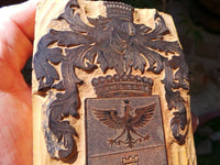 DE CAPITANI Family Name Crest ITALY Italian Woodblock Engraved Vintage Block