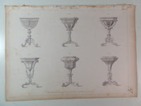 Rare 1853 Victorian WORK TABLES Woodwork CABINET Maker's Large Engraving