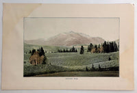 1898 ELECTRIC PEAK Yellowstone National Park Montana Color Photograph Print