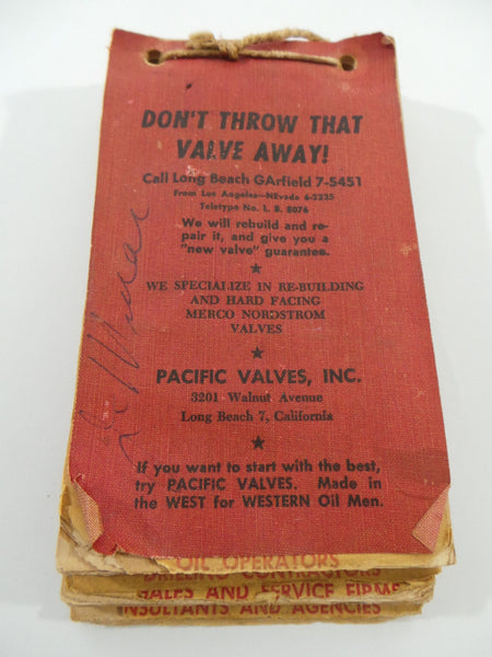 Vintage PACIFIC VALVES INC Long Beach California Western OIL OPERATORS Drilling