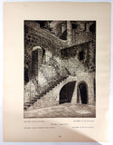 1925 MAR SABA STAIRS CORNER Photogravure Architecture Art Print