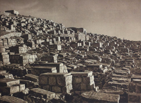 1925 JERUSALEM JOHOSHAPHAT Jew Graves Photogravure Photograph Israel Palestine