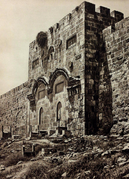 1925 JERUSALEM GOLDEN GATE Photogravure Photograph Israel Palestine