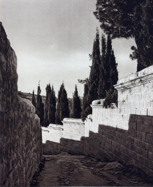 1925 JERUSALEM GAREN Of GETHSEMANE Walkway Photogravure Israel Palestine