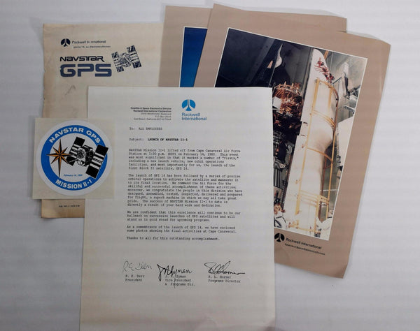 Vintage 1989 NAVSTAR GPS 14 1st Block II-I Photographs Sticker Rockwell Letter
