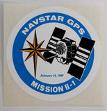 Vintage 1989 NAVSTAR GPS 14 1st Block II-I Photographs Sticker Rockwell Letter