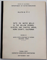 1960 KERN COUNTY California MAPS Water Wells WILLOW SPRINGS Gloster CHAFFEE