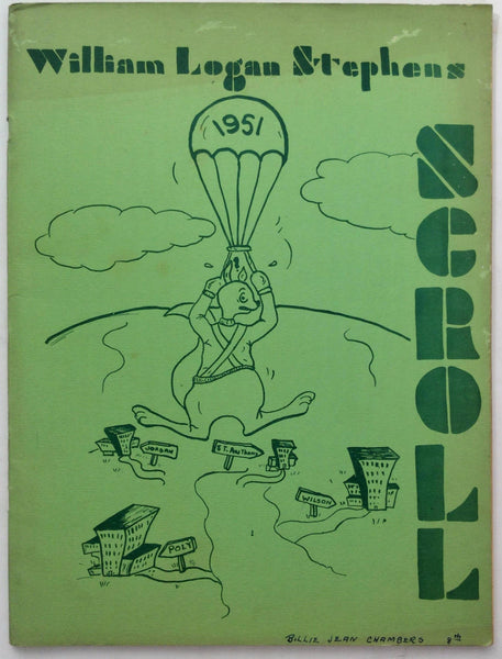 1951 William Logan Stephens Junior High School Long Beach Calif. Yearbook Scroll