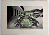 1912 Prisoners At Dinner Bassein Jail Burma Myanmar Photogravure Photograph