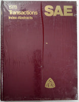 1978 SAE Society Automotive Engineers Transactions Index Abstracts Volume 87