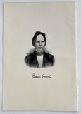 1888 Engraving Daniel Wood Portrait Essex County Boxford Ma. History Genealogy