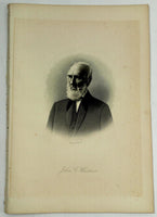 1888 Engraving John Greenleaf Whittier Essex Haverhill Ma. Genealogy History