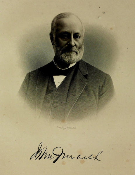 1888 Engraving John James Marsh Essex County Mass. Genealogy History