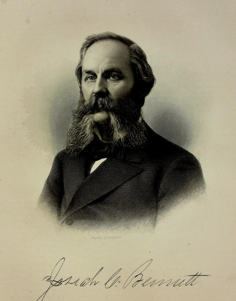 1888 Engraving Josiah Chase Bennett Essex County Lynn Mass. Genealogy History