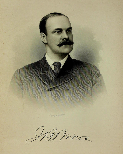 1888 Engraving JOHN B. BROWN Essex County Ipswich Ma. Genealogy History
