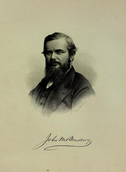 1888 Engraving JOHN MERRILL BRADBURY Essex County Ipswich Ma. Genealogy History