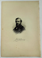 1888 Engraving JOHN MERRILL BRADBURY Essex County Ipswich Ma. Genealogy History