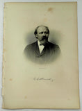 1888 Engraving COL. YORICK G. HURD Essex County Ipswich Ma. Genealogy History