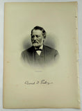 1888 Engraving DAVID TULLAR PERLEY Essex County Ipswich Ma. Genealogy History