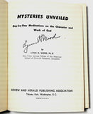 1944 1st Ed. Signed MYSTERIES UNVEILED Lynn H. Wood Day-By-Day Meditations God
