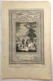 c1790 9x15 BIBLE LEAF Copper Plate Engraving Acts 28.5 Paul Shakes Off Viper