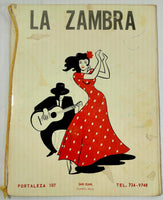 RESTARAUNT LA ZAMBRA Vintage Original Full Size Menu San Juan Puerto Rico