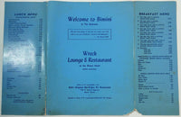 Vintage Dinner Menu WRECK LOUNGE & RESTAURANT Bimini Hotel Bahamas