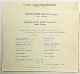 1962 Original Vintage Menus Lot (4) GRAND HOTEL MEDITERRANEO Firenze Italy
