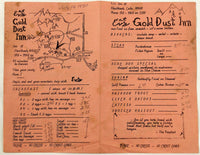 1980 Original Vintage Menu EV'S GOLD DUST INN Black Hawk Colorado