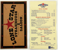 1994 Original Vintage Menu Lot LONE STAR STEAKHOUSE & SALOON