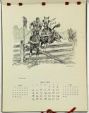 Rare 1947 PAUL BROWN Calendar SIGNED Horse Equestrian Polo Fishing Golf