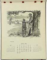 Rare 1947 PAUL BROWN Calendar SIGNED Horse Equestrian Polo Fishing Golf
