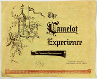 1980's Menu THE CAMELOT EXPERIENCE Room Restaurant South Yarmouth Cape Cod MA