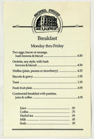 Original Vintage Breakfast Lunch Menu HOTEL FAUST Restaurant New Braunfels Texas