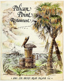 Vintage JOE PINCKNEY Art Menu PELICAN POINT RESTAURANT Hilton Head Island S.C.